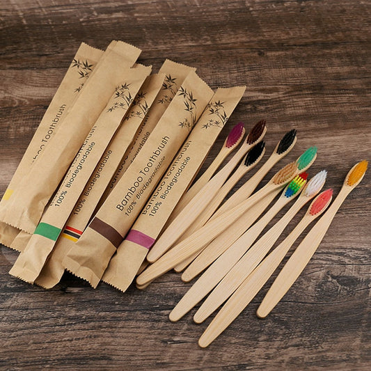 10pcs Bamboo Toothbrush