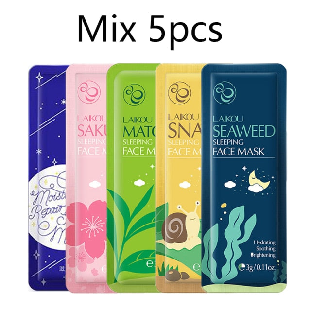 5PC Seaweed Moisturizing Sleeping Mask Cream